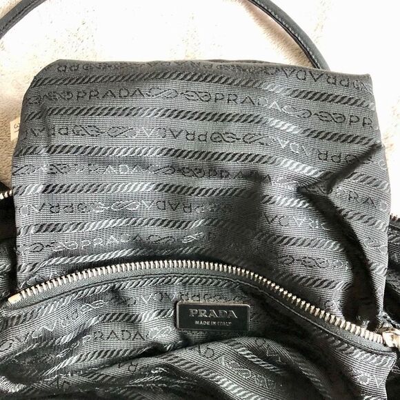 Vintage Prada Tessuto Black Nylon Front Zipper Pocket Mini Boston Bag - Picture 8 of 16